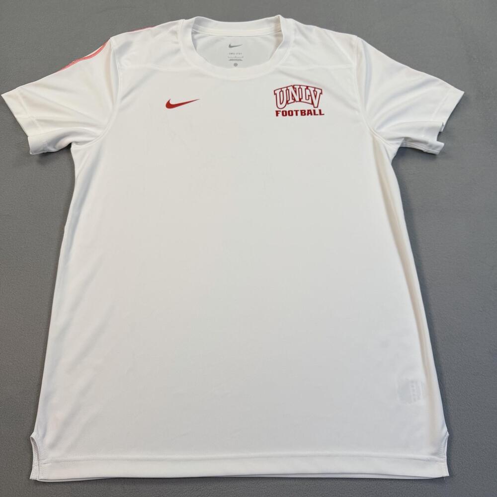 UNLV Rebels Shirt Mens Large White NCAA Football Nike Dri Fit T-Shirt Tee
